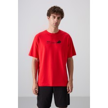 Tommy Life Fiesta Pamuklu Kalın Yumuşak Dokulu Oversize Fit Baskılı Erkek T-Shirt - 88330