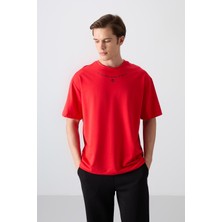 Tommy Life Fiesta Pamuklu Kalın Yumuşak Dokulu Oversize Fit Baskılı Erkek T-Shirt - 88343