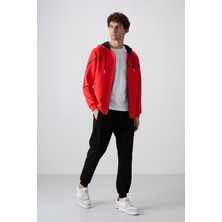 Tommy Life Fiesta - Siyah Pamuklu Kalın Yumuşak Dokulu Comfort Fit Baskılı Erkek Eşofman Takım - 85236