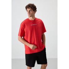 Air Jones Fiesta Pamuklu Kalın Yüzeyi Dokulu Oversize Fit  Baskılı Erkek T-Shirt - 88364