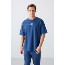 Tommy Life Parlament Pamuklu Kalın Yumuşak Dokulu Oversize Fit Baskılı Erkek T-Shirt - 88323