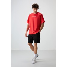 Air Jones Siyah Pamuklu Kalın Yumuşak Dokulu Comfort Fit Basic Erkek Şort - 81274