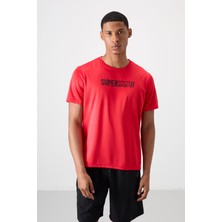 Tommy Life Kırmızı Nefes Alan Dokulu İnce Esnek Standart Fit Erkek Performans T-Shirt - 88385