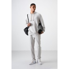 Air Jones Taş Pamuklu Kalın Yumuşak Dokulu Comfort Fit Nakışlı Erkek Eşofman Takım - 85255