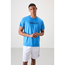 Tommy Life Saks Nefes Alan Dokulu İnce Esnek Standart Fit Erkek Performans T-Shirt - 88385