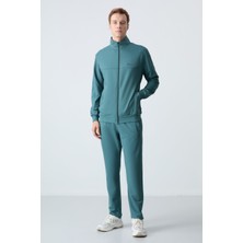 Tommy Life Orman Yeşili Pamuklu Kalın Yumuşak Dokulu Comfort  Fit Basic Erkek Eşofman Takım - 85260