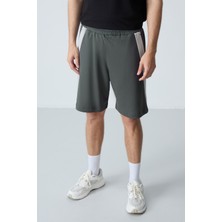 Air Jones Haki Pamuklu Kalın Yumuşak Dokulu Standart Fit Basic Erkek Şort  - 81280