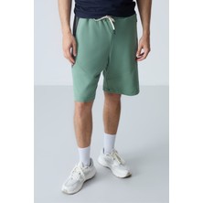 Air Jones Açık Yeşil Pamuklu Kalın Yumuşak Dokulu Standart Fit Basic Erkek Şort  - 81281