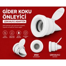 Cina Max Ø50 Çekvalfli Lavabo Gider Adaptörü | Koku Önleyici Gider Aparatı | Geri Akış Önleyici | Sızdırmaz Lavabo ve Evye Gider Bağlantı Adaptörü