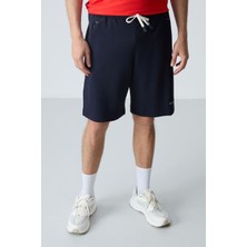 Air Jones Lacivert Pamuklu Kalın Yumuşak Dokulu Standart  Fit Basic Erkek Şort  - 81276