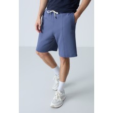 Air Jones Petrol Pamuklu Kalın Yumuşak Dokulu Standart  Fit Basic Erkek Şort  - 81277