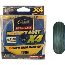 Captain Resistant Pe 4 Kat Spin Ip Misina 150MT Yeşil