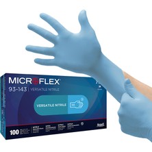 Ansell Mıcroflex 93-143 Mavi Nitril Muayene Eldiveni 100’LÜ Paket M Beden