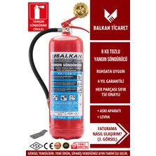 Balkan Ticaret Depo Yangın Tüpü 6kg Tozlu Kkt Abc Askı Aparatı Levha Tse Hyb Ce Belgeli