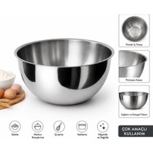 Abnturk Paslanmaz Çelik 2,5 Litre Mutfak Karıştırma Kasesi-Hamur Salata Çırpma Için Çok Amaçlı Hazırlık Kabı 210MM Çap 105MM Yükseklik
