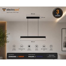 ELECTROPAD LED Sarkıt Lineer Aydınlatma 60 cm Alüminyum Siyah Kasa 4000K Doğal Beyaz