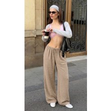 Damga Kadın Yazlık Jogger Krem Ayrobin Keten Pantolon