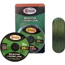 Captain Hook Link Sinking Carp Pe Braid 8 Örgü Assist Ipi 25MT Yeşil
