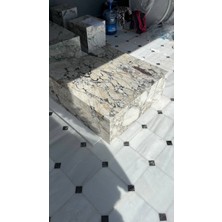 Adomar Marble Calacatta Viola Küp Orta Sehpa 90X90X35