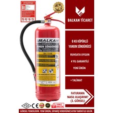 Balkan Ticaret Köpüklü Yangın Söndürme Cihazı 6kg Talimat Tse Hyb Ce Belgeli Ruhsata Uygun