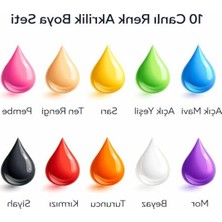 Esranın Dünyası Akrilik Boya Seti, 10 Renk 40 ml Için Tuval, Ahşap, Taş ve Seramik Boyama