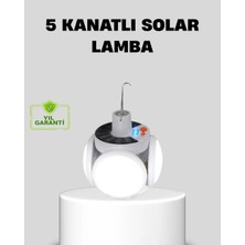 ALFA AKSESUAR 03 Solar Güneş Enerjili ve USB Şarjlı 5 Kanatlı LED Kamp Lambası
