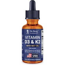 Dr. Berg (Ösg Özel Sporcu Gıdaları) Maximum Strength Vitamin D3 K2 Mct Oil 5,000 Iu 30ML.ORJ Usa.45.
