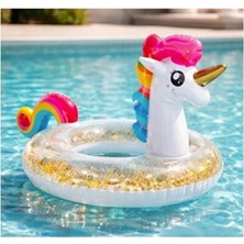 Empressco 3-9 Yaş Unicorn Figürlü Pul Deniz Simidi, Işıltılı ve Eğlenceli Çocuk Şişme | Güvenli ve Renkli Tasa
