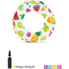 Empressco Renkli Meyve Desenli Çocuk Havuz ve Deniz Simidi 61 Cm, 6-10 Yaş
