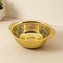 Akıllı Bayi Paslanmaz Süzgeç 23 cm - Sepetli Gold Tutma Kulplu