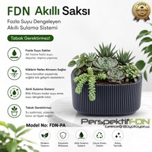 PerspektifFDN Fdn Akıllı Saksı Sistemli Çiçek Saksısı - Kırılmaya ve Uv Işınlarına Dayanıklı Premium Akıllı Saksı (Bitki Dostu Hava Kanallı) Model No: Fdn-Pa Küçük Boy Antrasit
