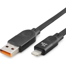 Hace Bazaar USB Lightning Şarj ve Data Kablosu 35W 1 M Örgülü Siyah ND1152