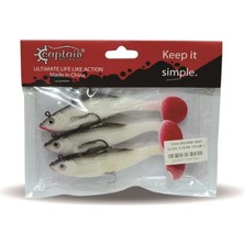 Captain 3568 Cracker Soft 12CM Levrek Turna Silikonu 3lü Set Suni Balık