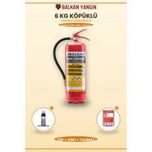 Balkan Ticaret Mağaza Yangın Tüpü 6 kg Köpüklü Foam Ab Askı Aparatı Talimat Tse Hyb Ce Belgeli
