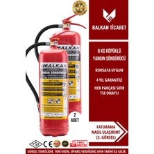 Balkan Ticaret Köpüklü Yangın Tüpü 6kg 2 Adet Tse Hyb Ce Belgeli Ruhsata Uygun