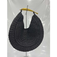 Elora Metal Saplı Hasır Kadın Omuz Çantası