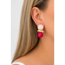 Nuva Atelier Thalina Fuşya Küpe