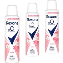 1001 Kadın Sprey Deodorant Musk%0 Alüminyum 48 Saat Ter Kokusuna Karşı Koruma 150 ml X3