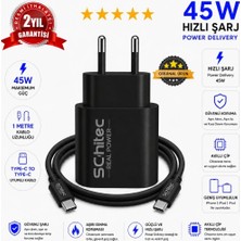 Schitec 45W Çıkışlı Hızlı Şarj Aleti Type-C To Type-C Kablolu Set Siyah SC008