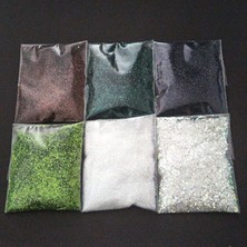 Belirtilmemiş Toz Si̇m Gli̇tter Makyaj Süsleme Nai̇l Art 15 Gram x 6 Renk 90 gr