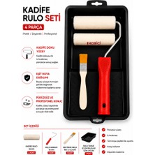 Ehobici 4 Parça Lüks Kadife Rulo Moher Boyacı Seti