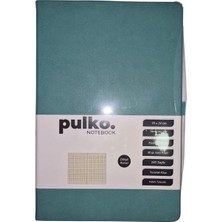 Pulko Notebook PND041 Sert Kapak 16X24CM 80GR.240 Sayfa Termo Deri Kareli Defter - Turkuaz