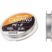 Gosen Answer Casting Pe 8 Örgü Spin Ipi 150MT Fine Silver Color