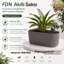 PerspektifFDN Fdn Akıllı Saksı Sistemli Çiçek Saksısı - Kırılmaya ve Uv Işınlarına Dayanıklı Premium Akıllı Saksı (Bitki Dostu Hava Kanallı) Model No: Fdn-Pas Orta Boy Antrasit Renk