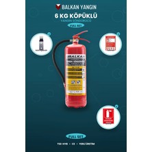 Balkan Ticaret 6 kg Yangın Tüpü Köpüklü Foam Ab Askı Aparatı Levha Talimat Tse Hyb Ce Belgeli