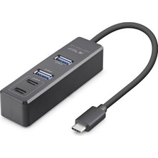 Elektronikçim Type-C 3.2 Gen2 Hub 4 Port 10 Gbps Siyah TU1009