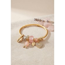 Havor Pembe Balık Model Gold Renk Charmlı Bileklik