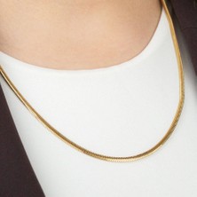 Ry Collections 316L Çelik Gold Italyan Ezme Zincir Kolye