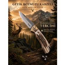 Dayanıklı N690 Böhler Çelik Kilitli Çakı – Doğal Geyik Boynuzu Kabze