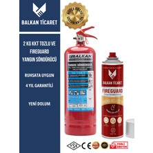 Balkan Ticaret 2 kg Tozlu Yangın Tüpü + Yangın Spreyi Hediyeli - Her Alanda Kolay Kullanım